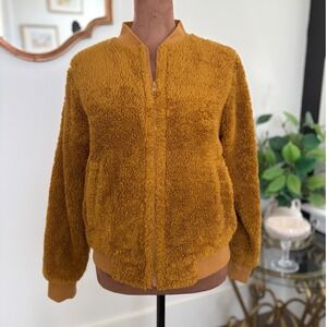 J.Crew Mercantile XS‎ Teddy Bomber Jacket Full Zip Cozy Fleece Fall Autumn